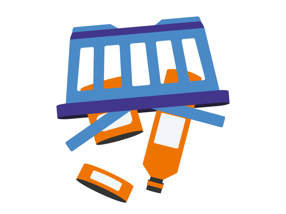 Omgekeerd winkel mandje, de omgekeerde supermarkt.